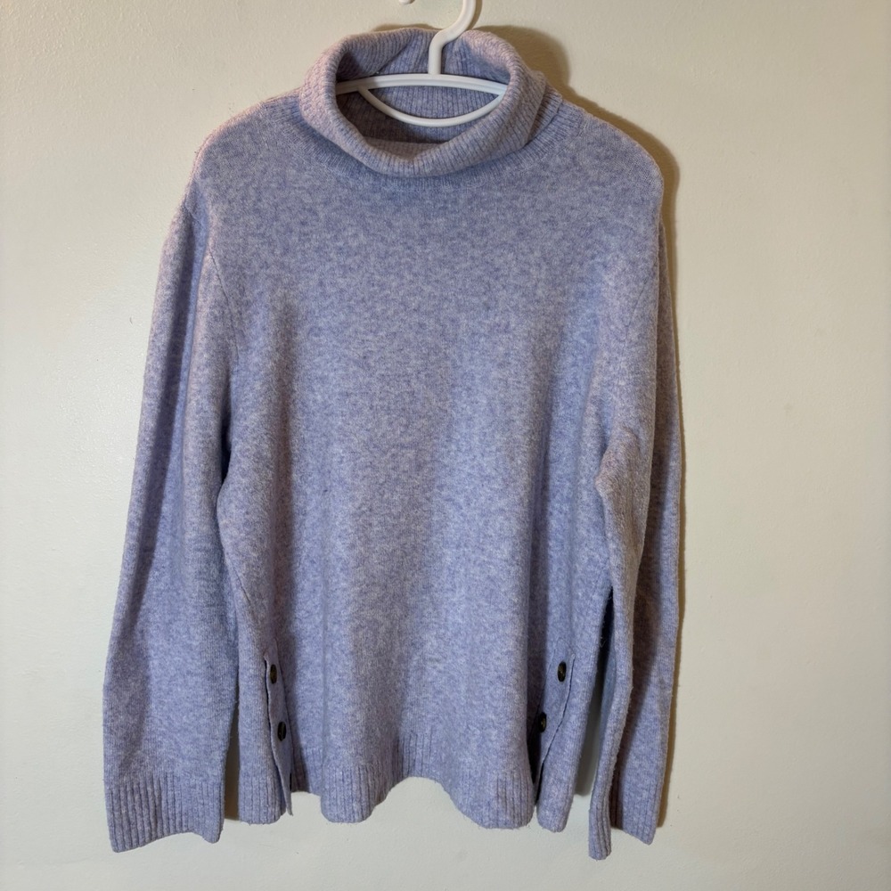 J. Crew‎ Button Turtleneck Sweater in Extra-Soft Yarn Wool Blend Size Medium